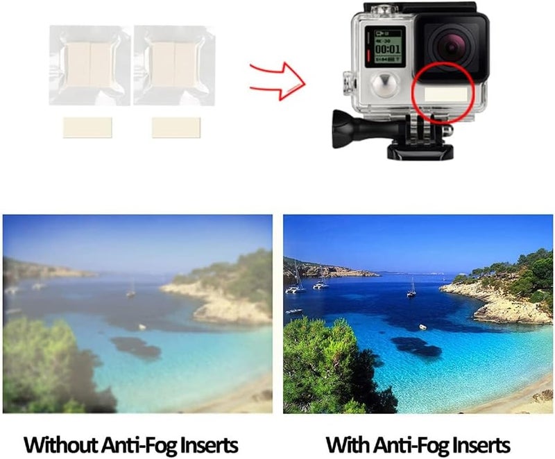 Elecphbo 60pcs Anti Fog Inserts for Gopro Hero 12 11 10 9 8 7 6 5 4 3 Action Waterproof Case, for Xiaoyi SJCam Insta 360 Go DJI Osmo Camera, Underwater Recycle Drying Blur Defogger, Photography Accessories - Image 3